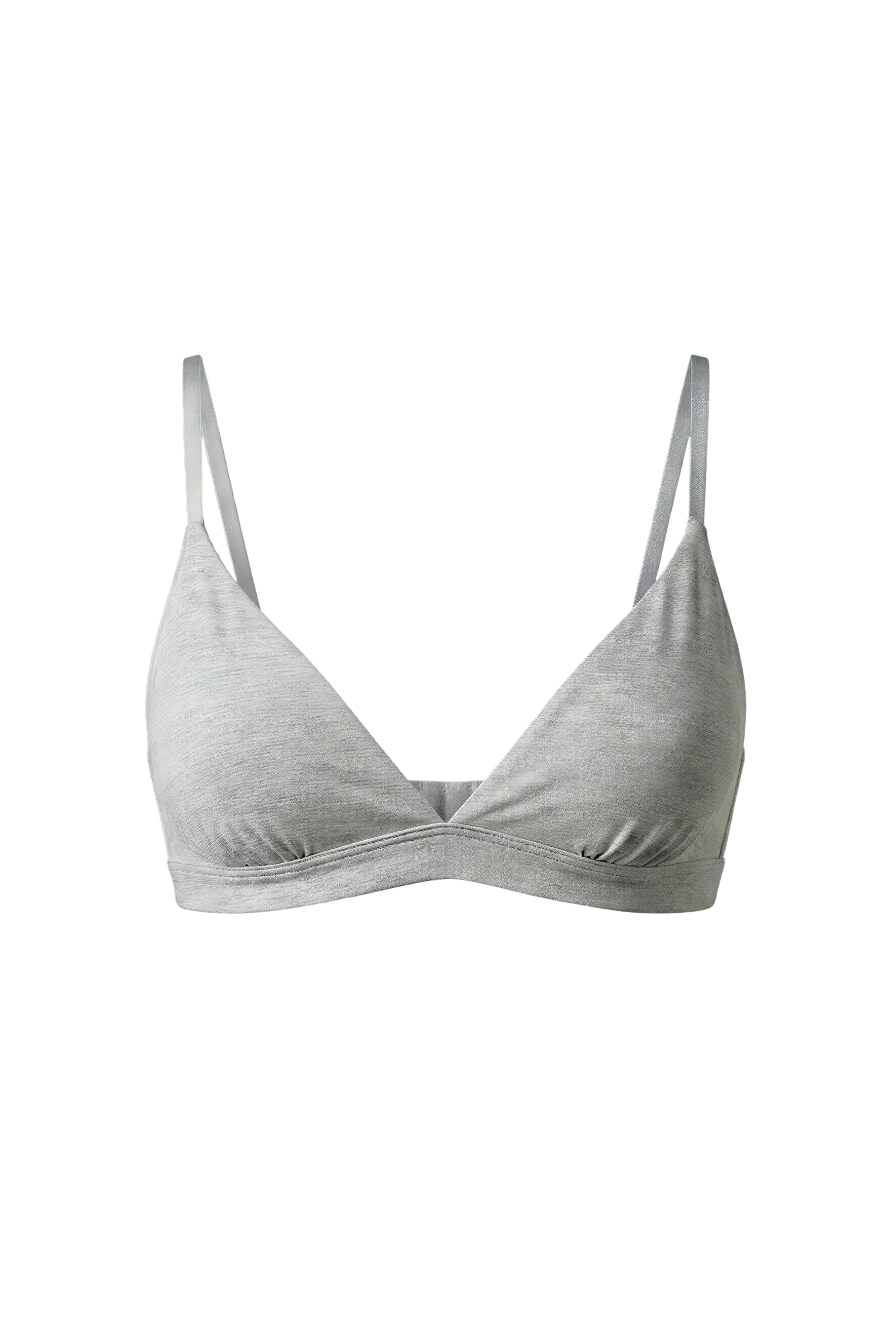 After Hours Cotton Triangle Bra & 3 G-Strings Set Gray - epoché