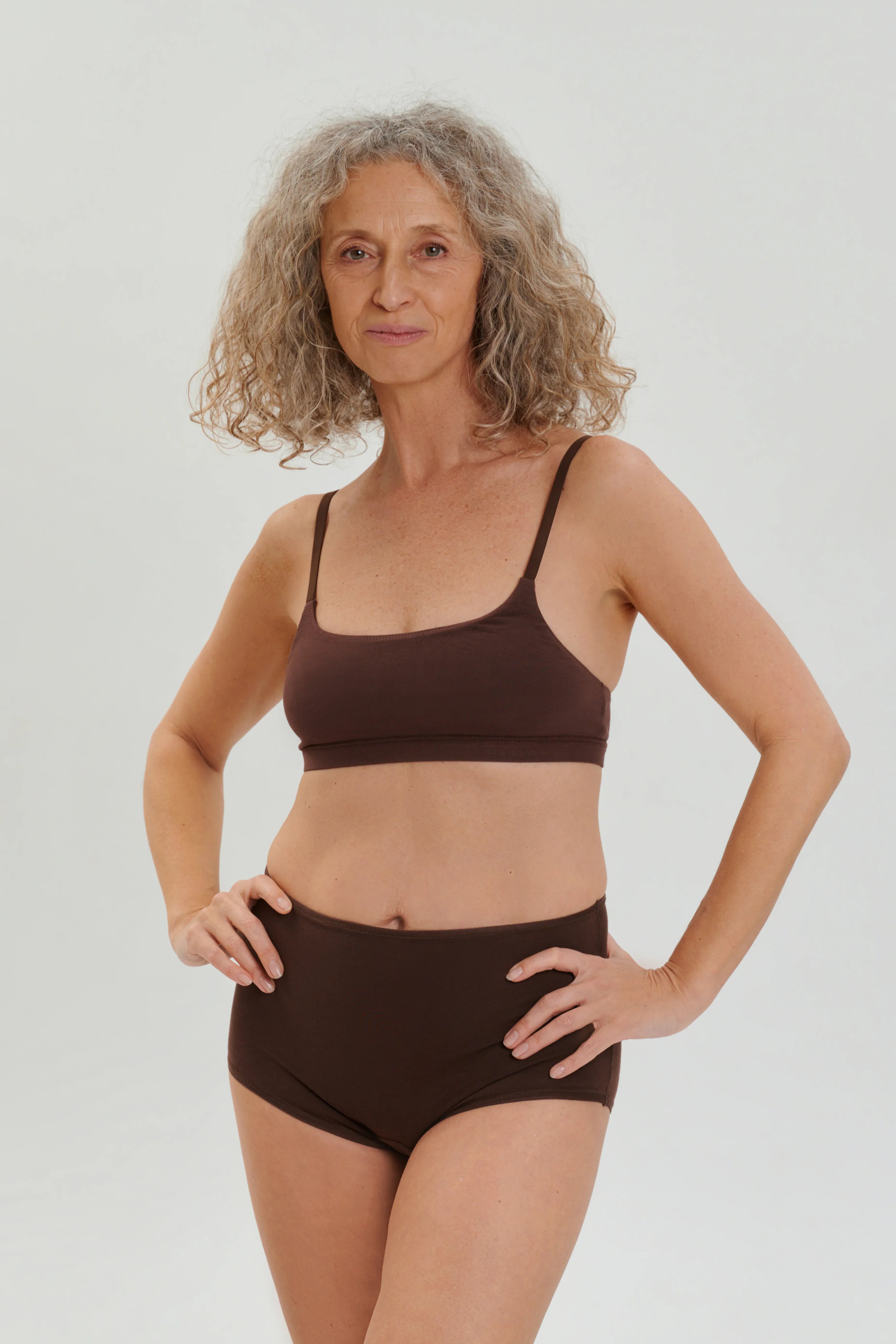 Slow Morning Cotton Bra & 3 Shorts Set Chocolate - epoché