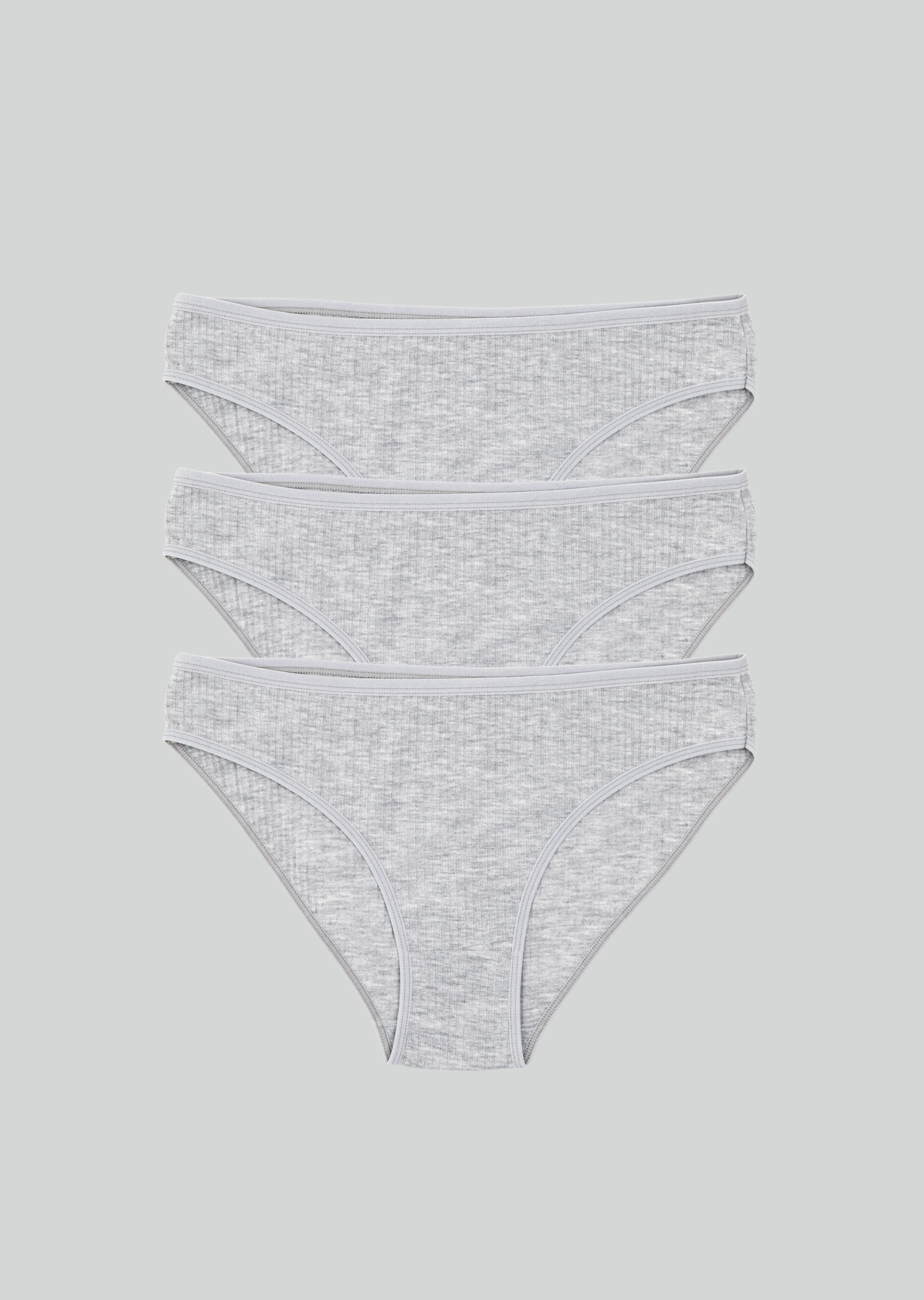 3-Pack Essential Ribbed Cotton Briefs