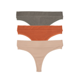 3-Pack Cotton Thongs - Nature Set