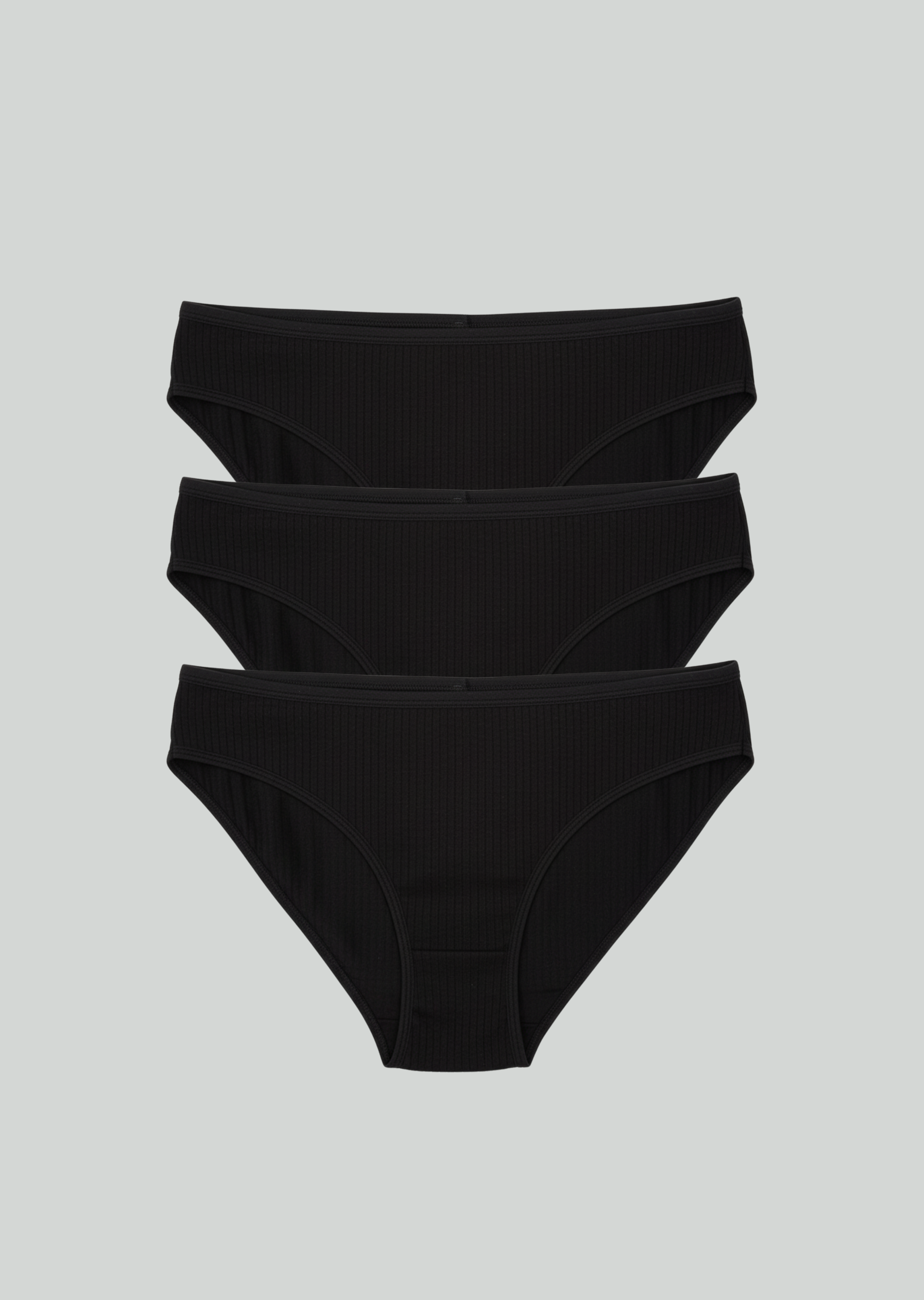 3-Pack Essential Ribbed Cotton Briefs