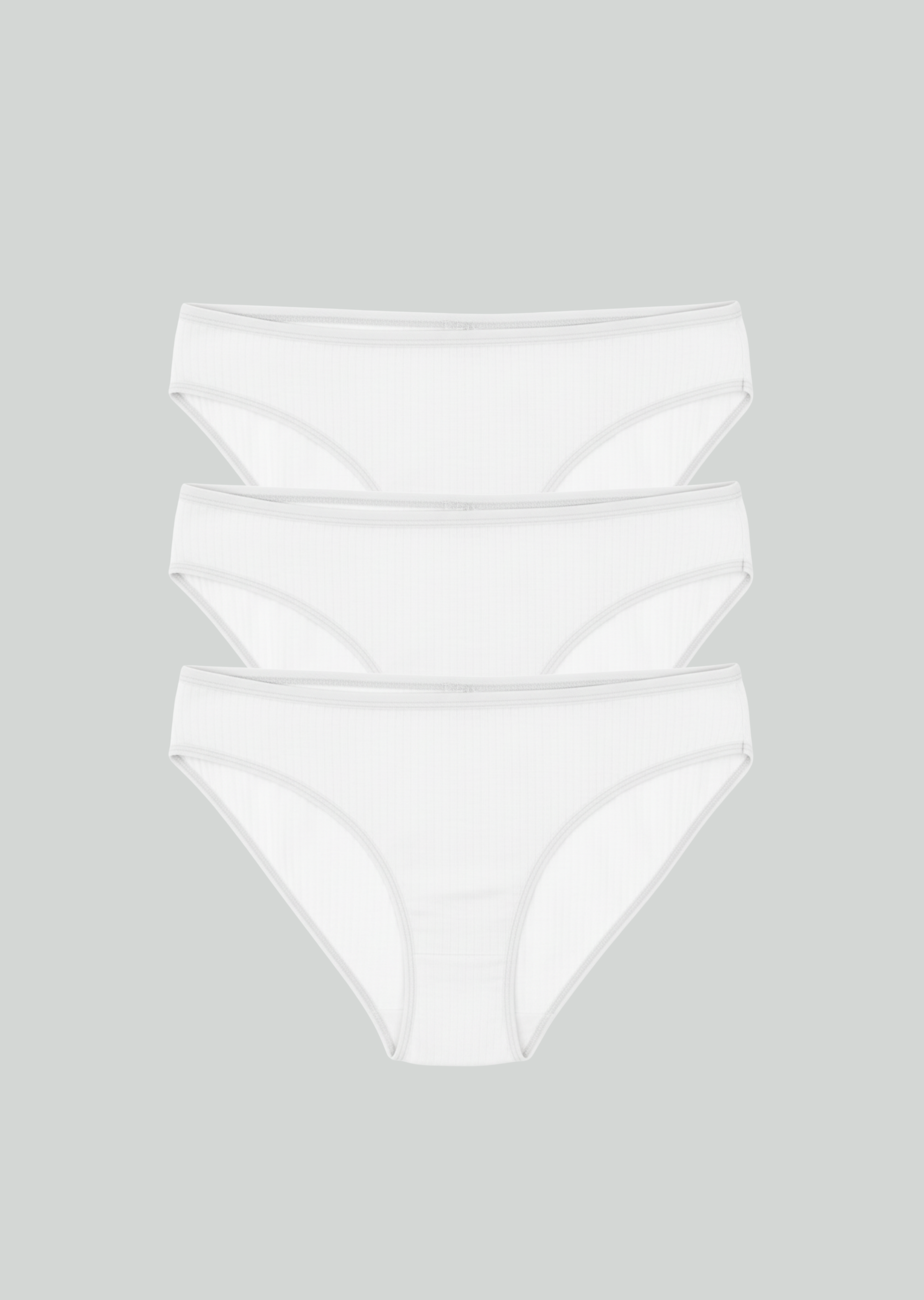 3-Pack Essential Ribbed Cotton Briefs