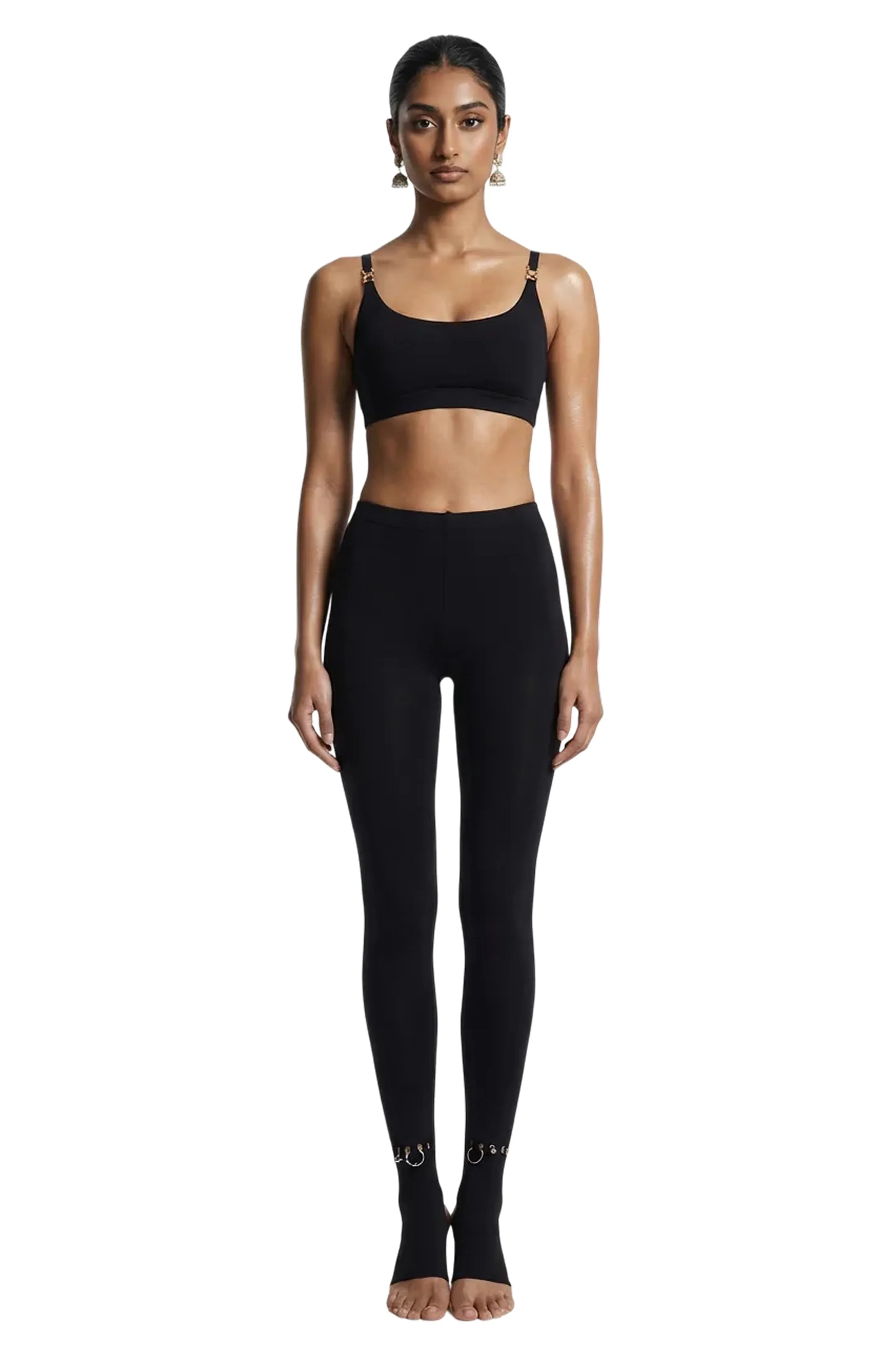 Piecing 01 Black Open-Toe Leggings - epoché