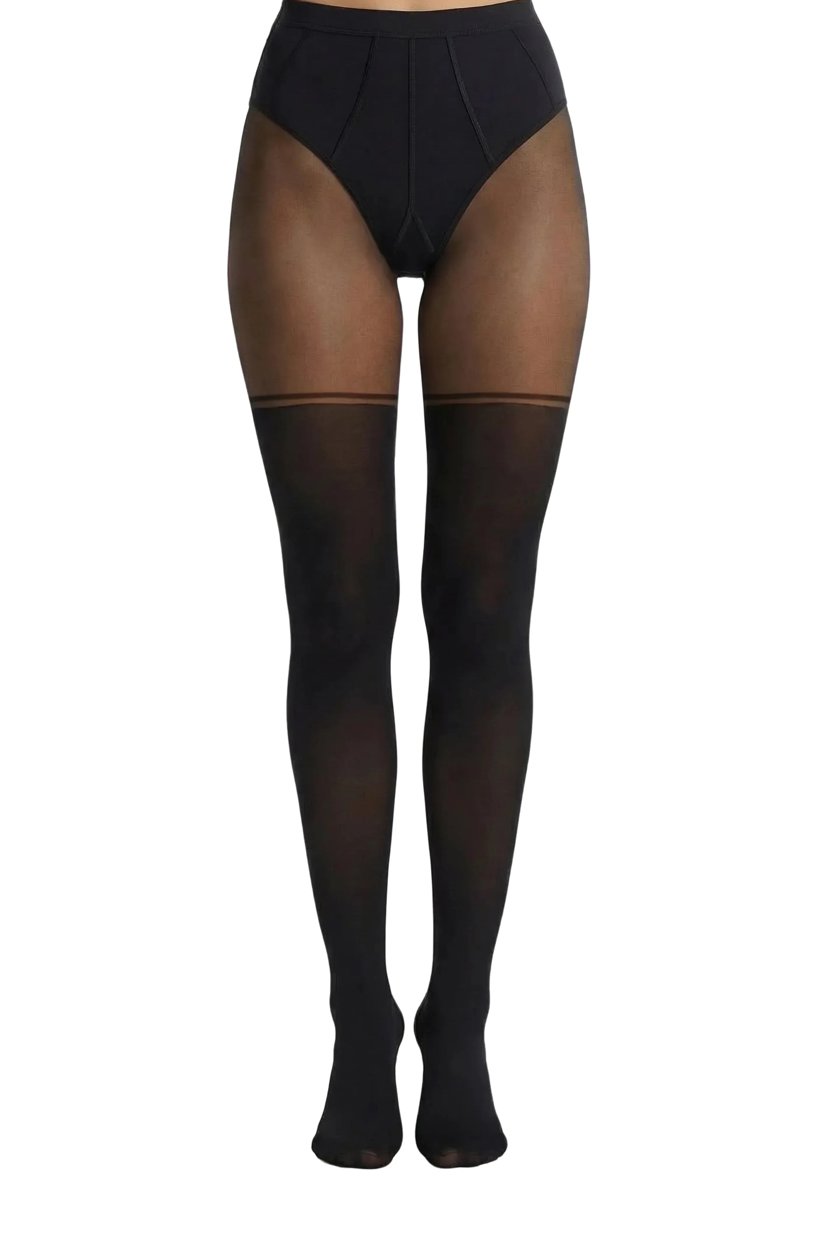 Black Cat Stocking-Effect Sheer Tights - epoché