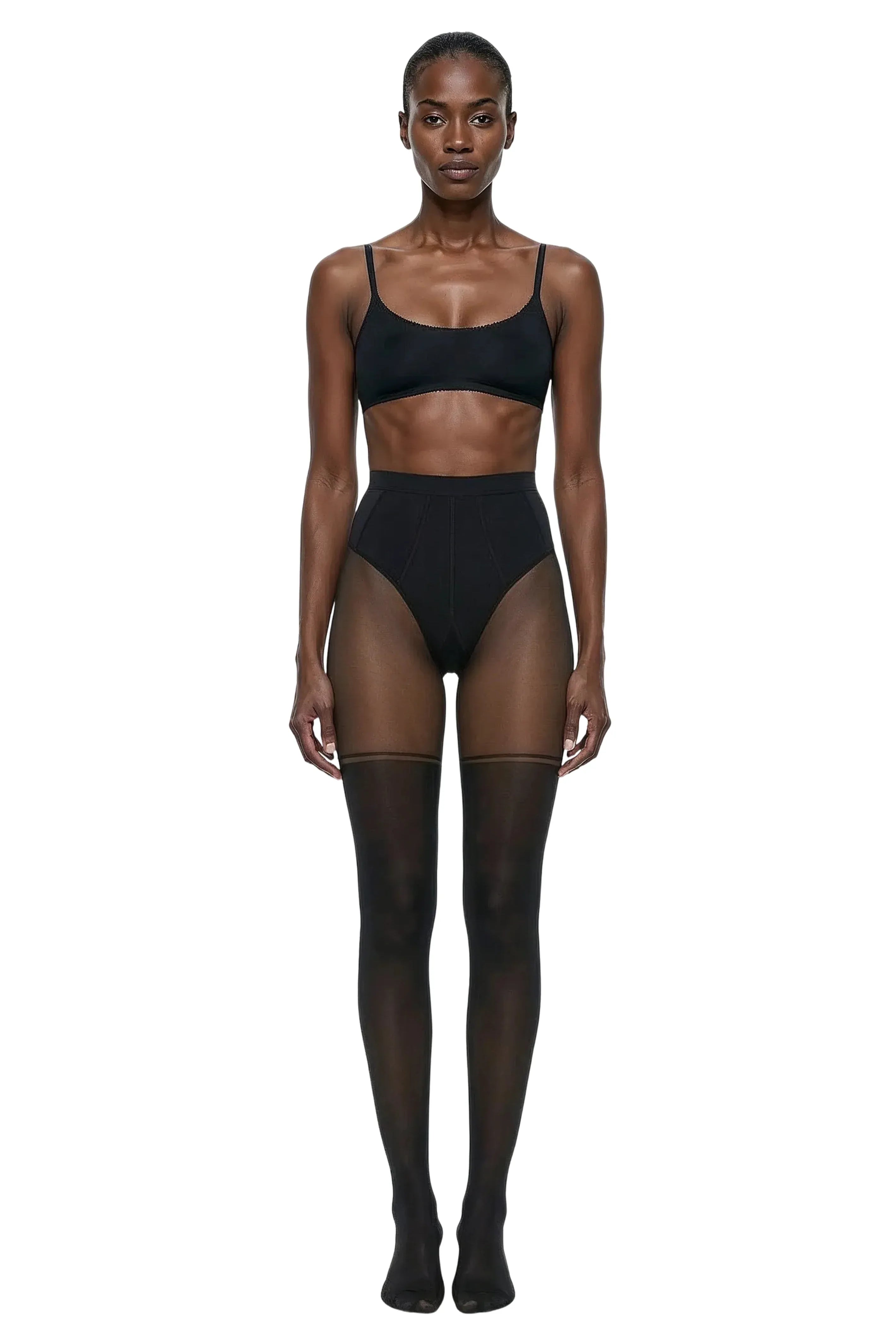 Black Cat Stocking-Effect Sheer Tights - epoché