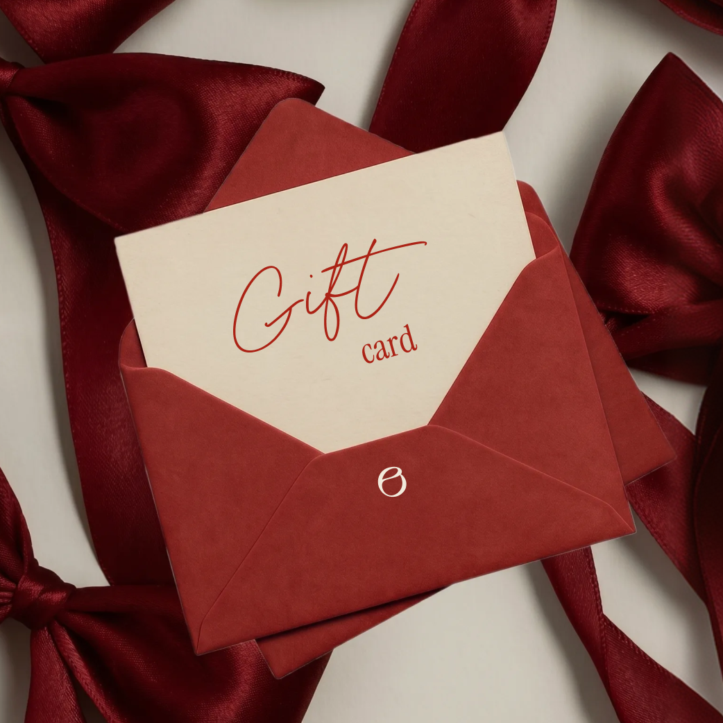 Epoché gift card in a red envelope with ribbon