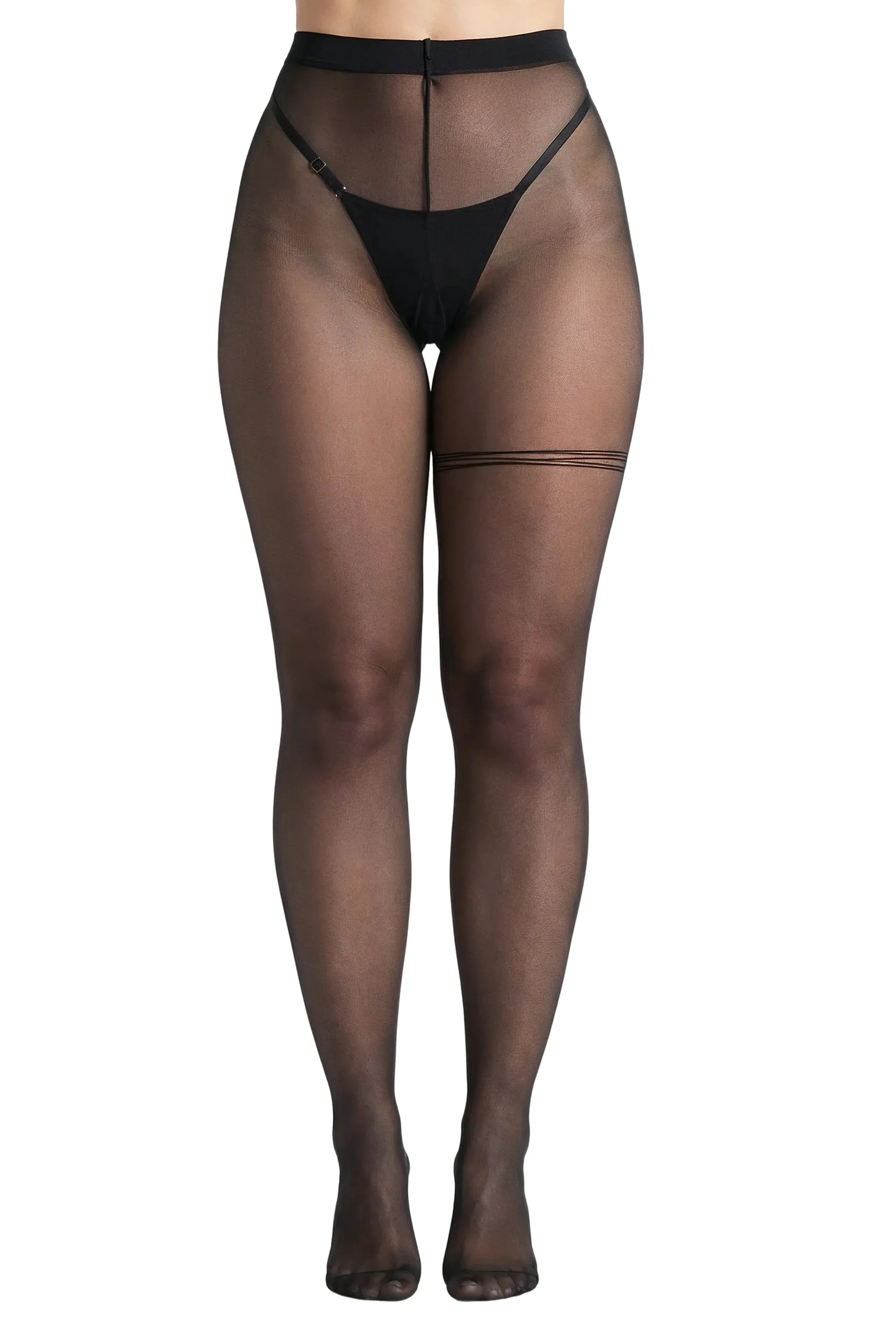 Sheer Tights with Garter String Detail - epoché