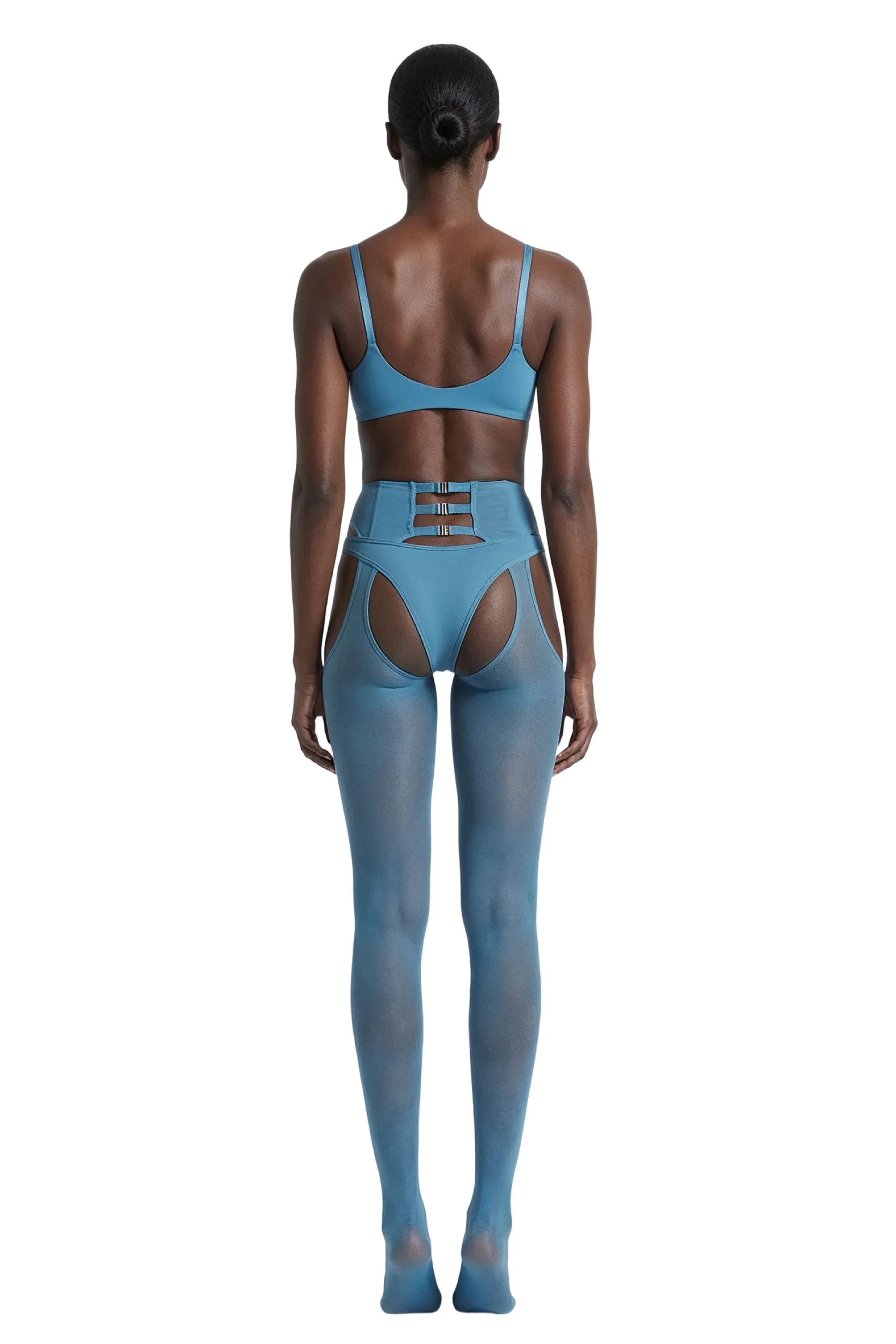 Velvet Air Head-to-Toe Garter Set in Teal - epoché