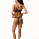 Cotton Triangle Bra + 3 Premium Thongs Set