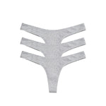 3-Thongs After Hours Set in Gray, three thongs stacked in flat lay