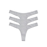 3-Thongs After Hours Set in Gray, three thongs stacked in flat lay