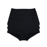3-Shorts Slow Morning Set in Black, three shorts stacked in flat lay