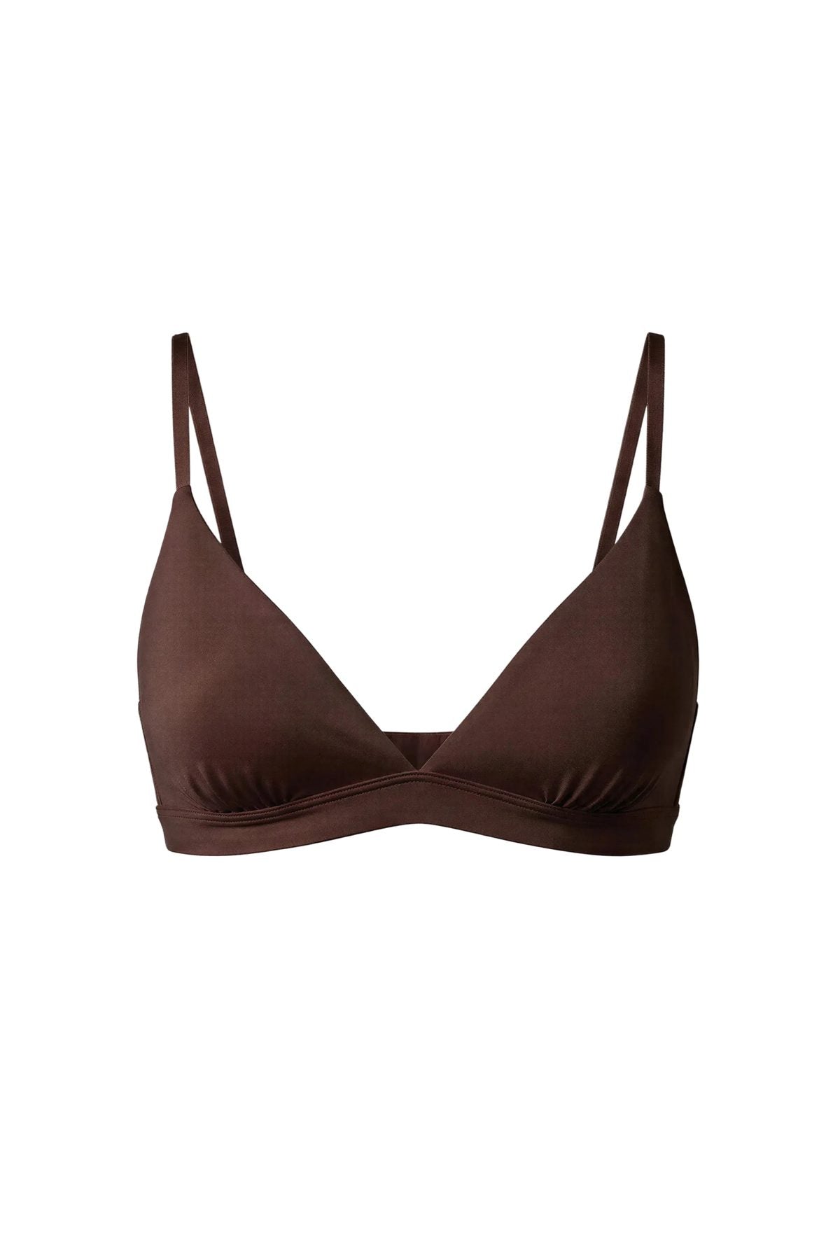 After Hours Cotton Triangle Bra & 3 G-Strings Set Chocolate - epoché