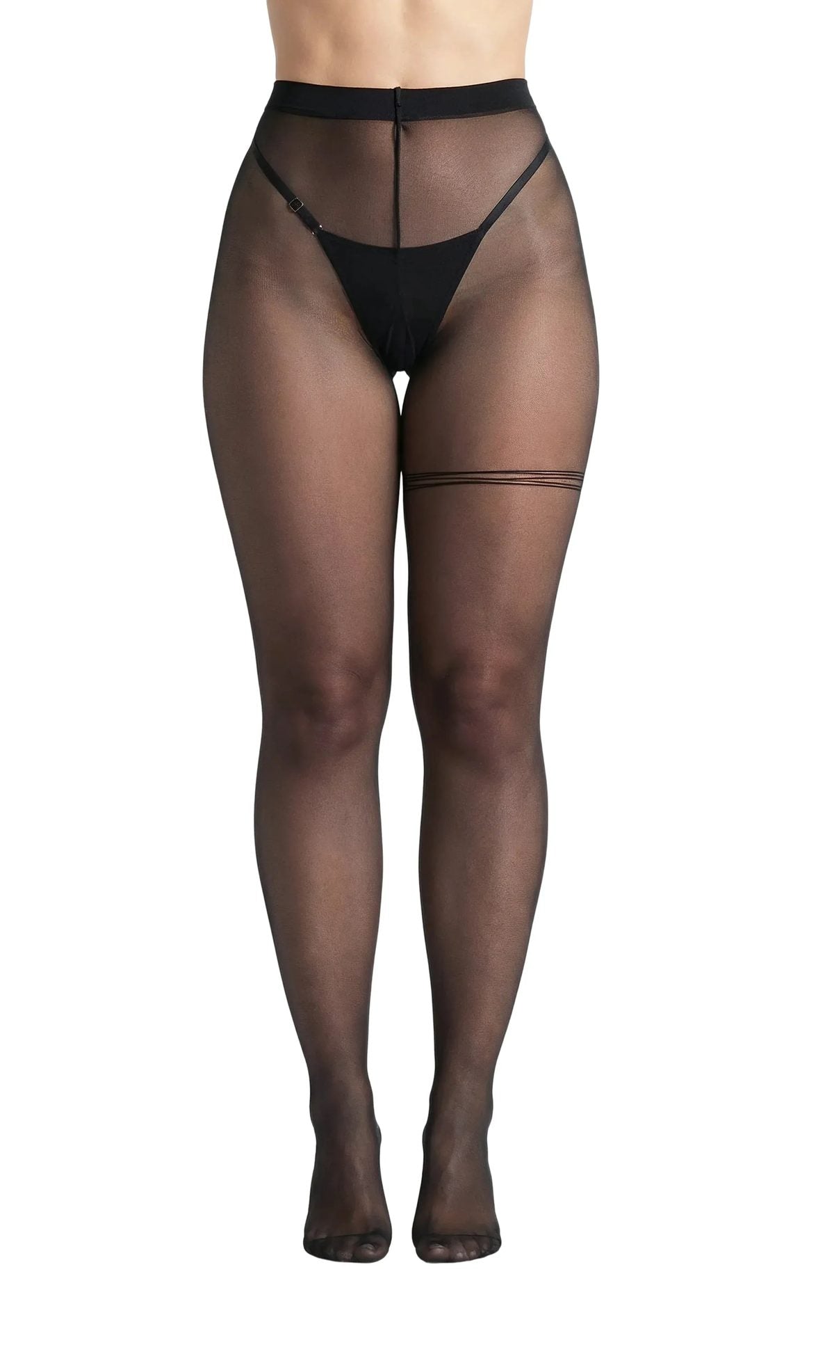 Sheer Tights with Garter String Detail - epoché