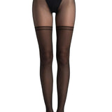 Stocking-Effect Sheer Tights with Double Athletic Stripes - epoché