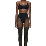 Black Cat Stocking-Effect Sheer Tights - epoché