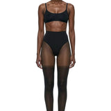 Black Cat Stocking-Effect Sheer Tights - epoché
