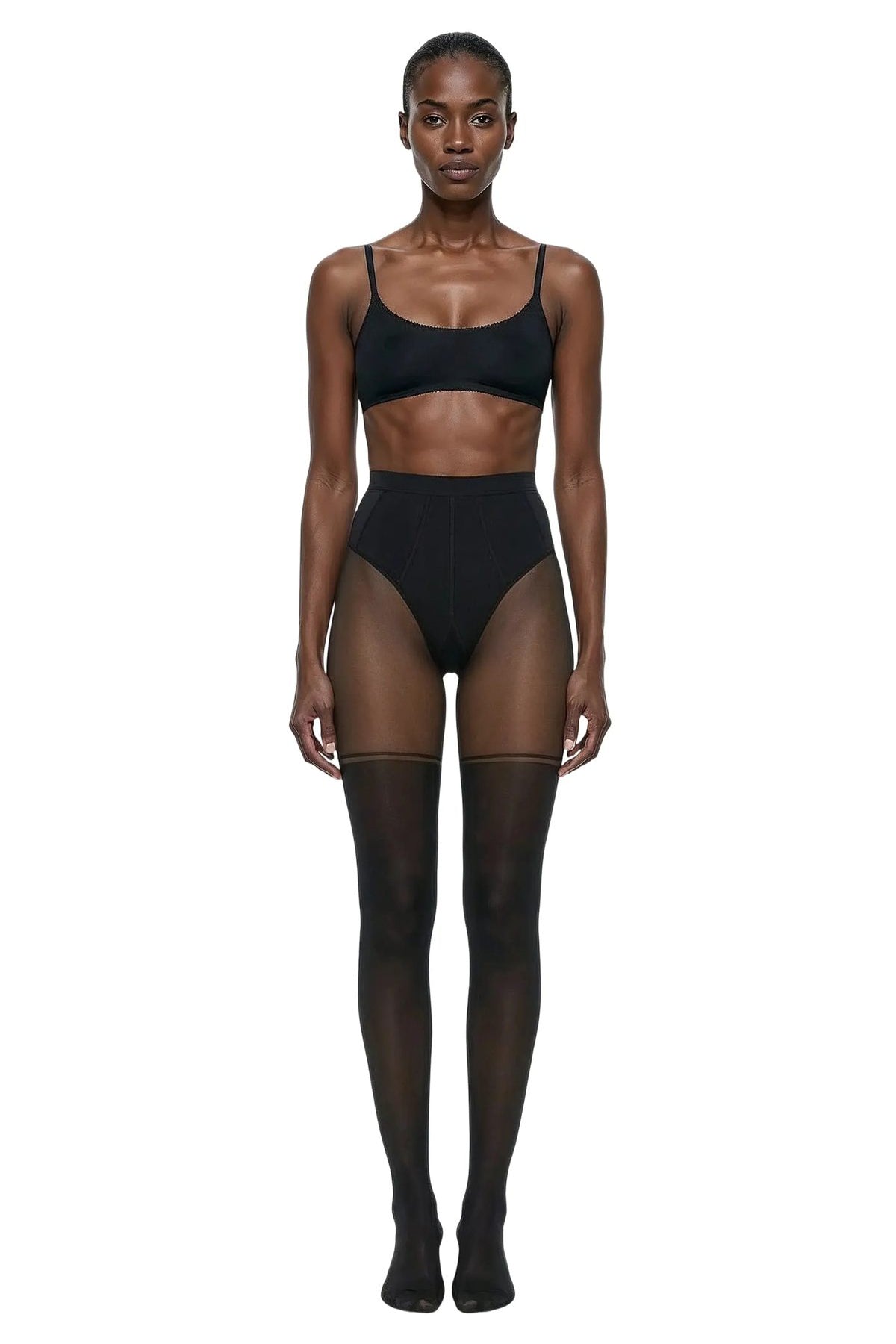 Black Cat Stocking-Effect Sheer Tights - epoché