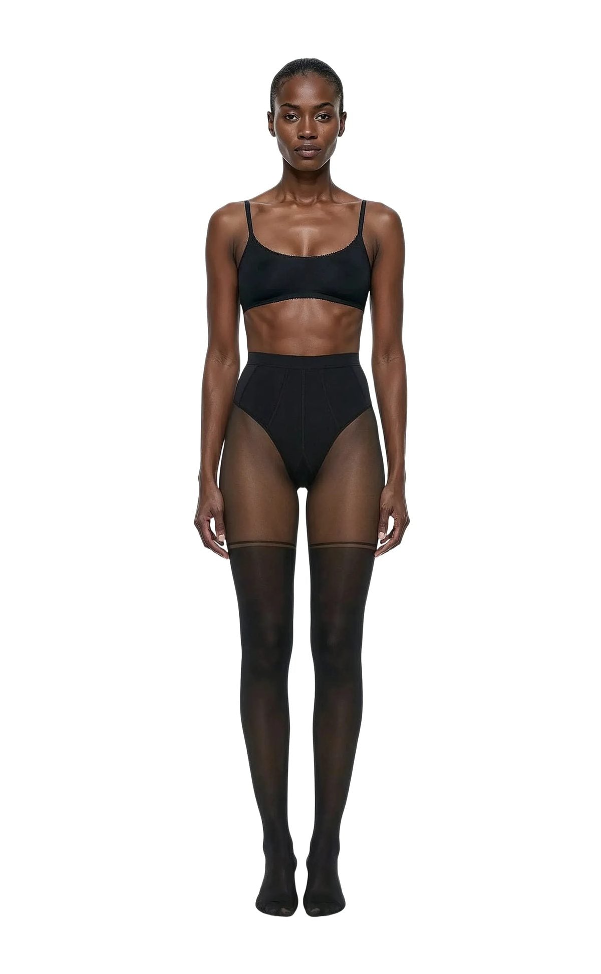 Black Cat Stocking-Effect Sheer Tights - epoché