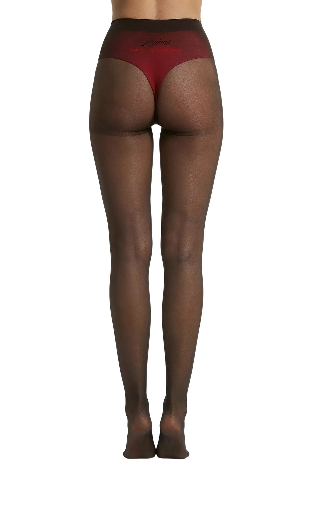 Woke Up Sexy As Hell Again Sheer Black Affirmation Tights - epoché