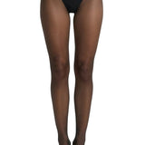 Too Hot To Be Humble Sheer Black Affirmation Tights - epoché