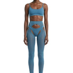 Velvet Air Head-to-Toe Garter Set in Teal - epoché