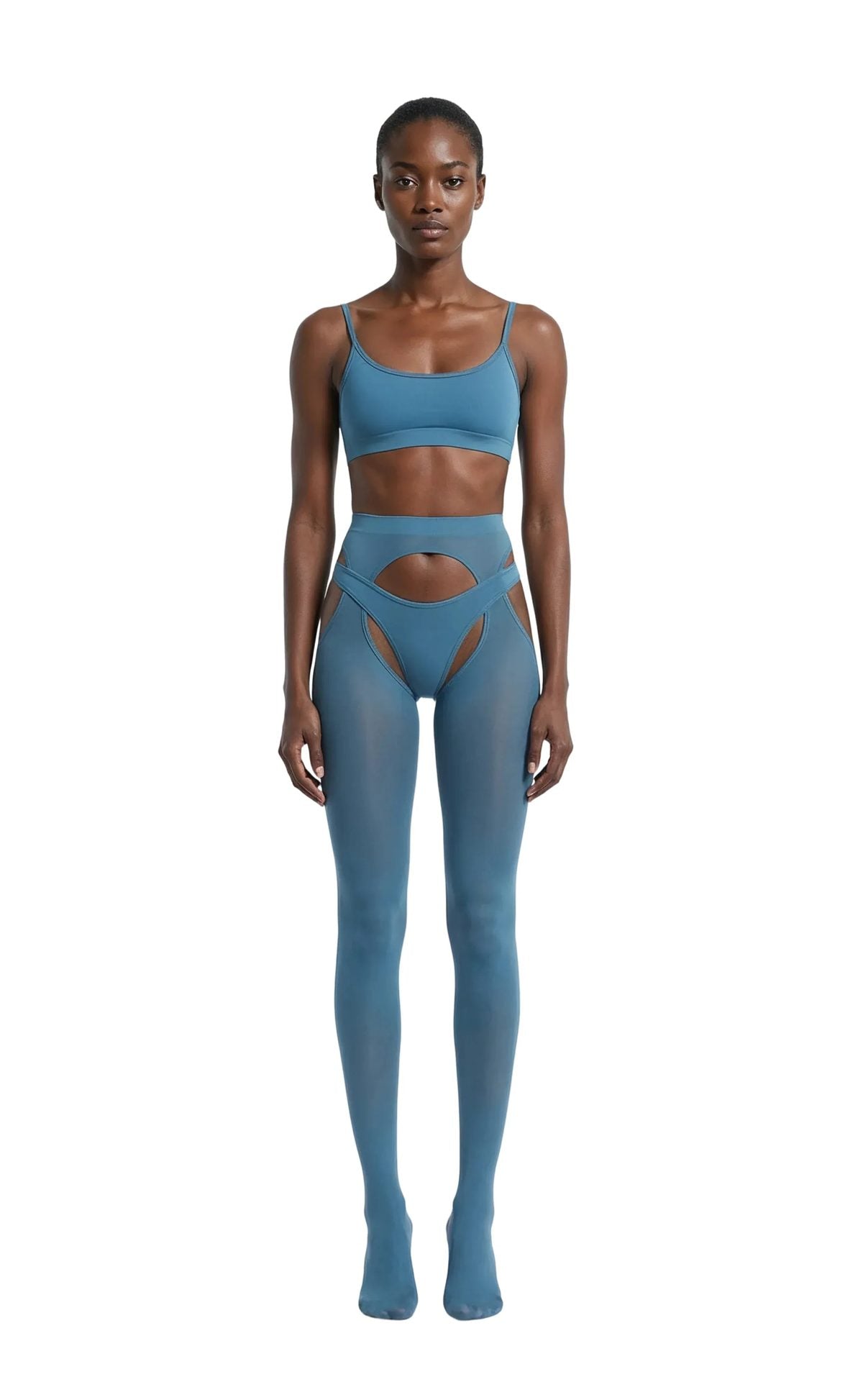 Velvet Air Head-to-Toe Garter Set in Teal - epoché