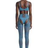 Velvet Air Head-to-Toe Garter Set in Teal - epoché
