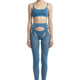 Velvet Air Head-to-Toe Garter Set in Teal - epoché