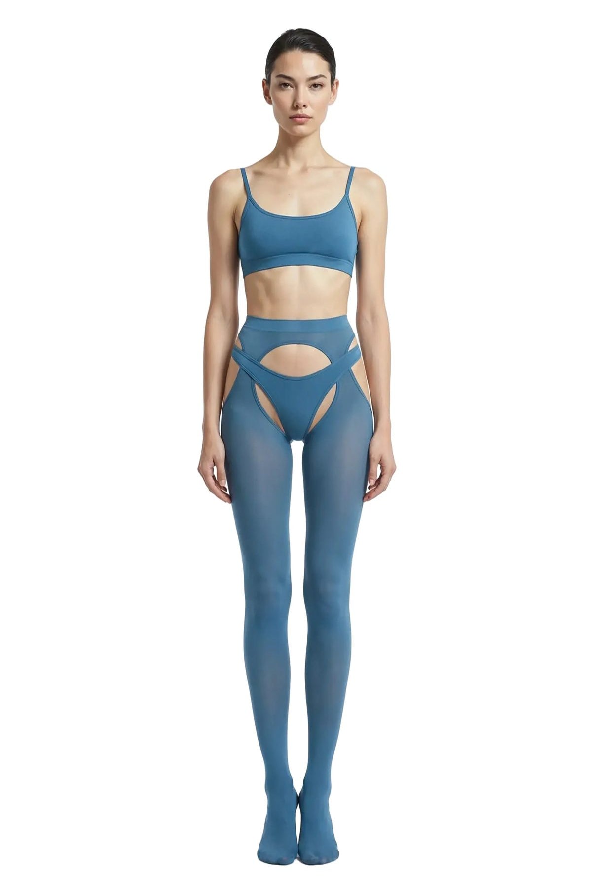 Velvet Air Head-to-Toe Garter Set in Teal - epoché