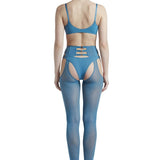 Velvet Air Head-to-Toe Garter Set in Teal - epoché