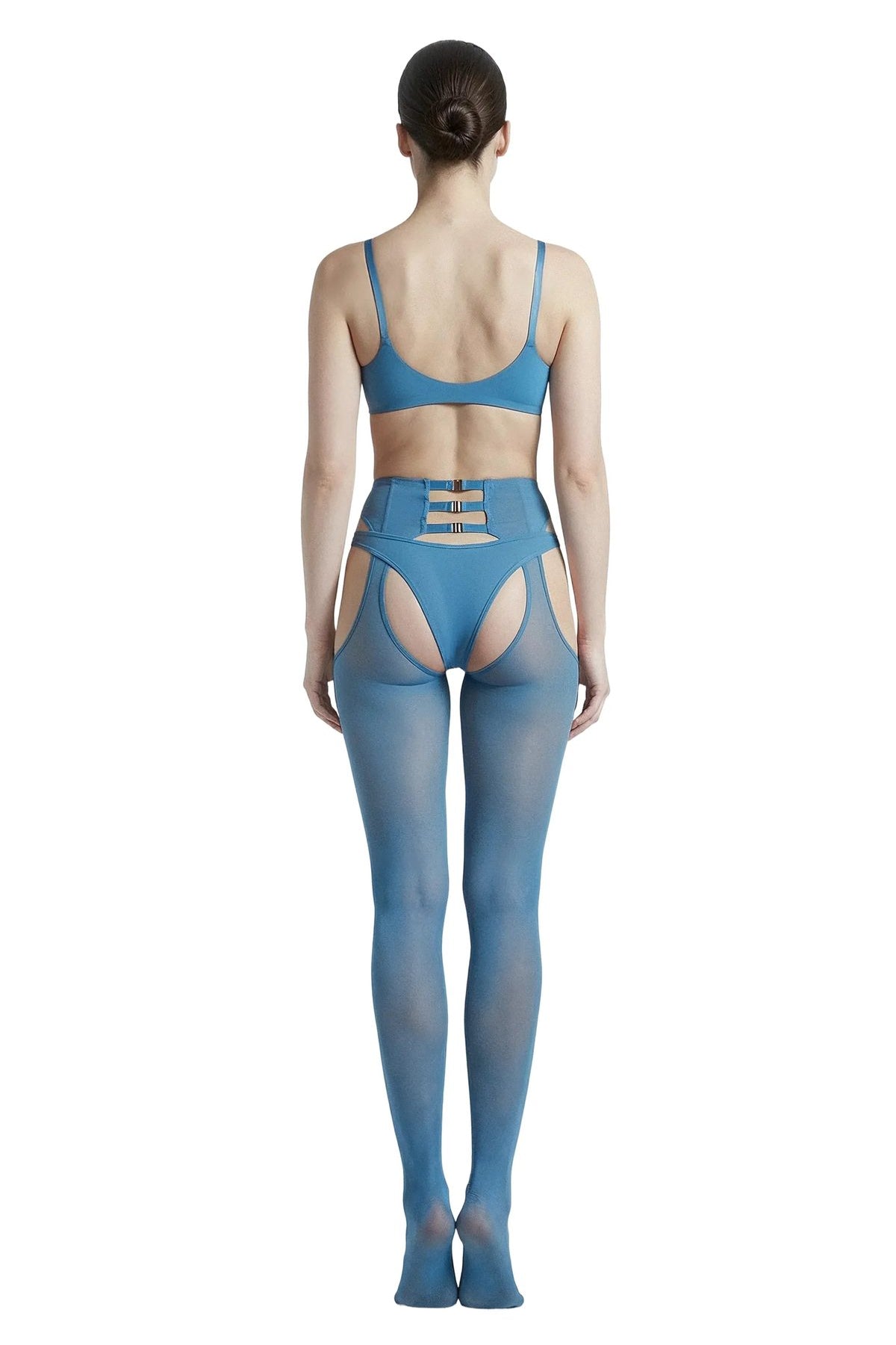 Velvet Air Head-to-Toe Garter Set in Teal - epoché