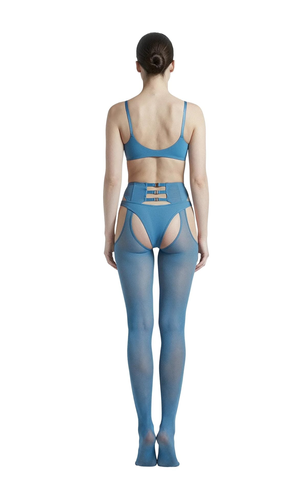 Velvet Air Head-to-Toe Garter Set in Teal - epoché