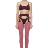 Velvet Crush Head-to-Toe Two-toned Garter Set in Pink & Plum - epoché