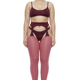 Velvet Crush Head-to-Toe Two-toned Garter Set in Pink & Plum - epoché