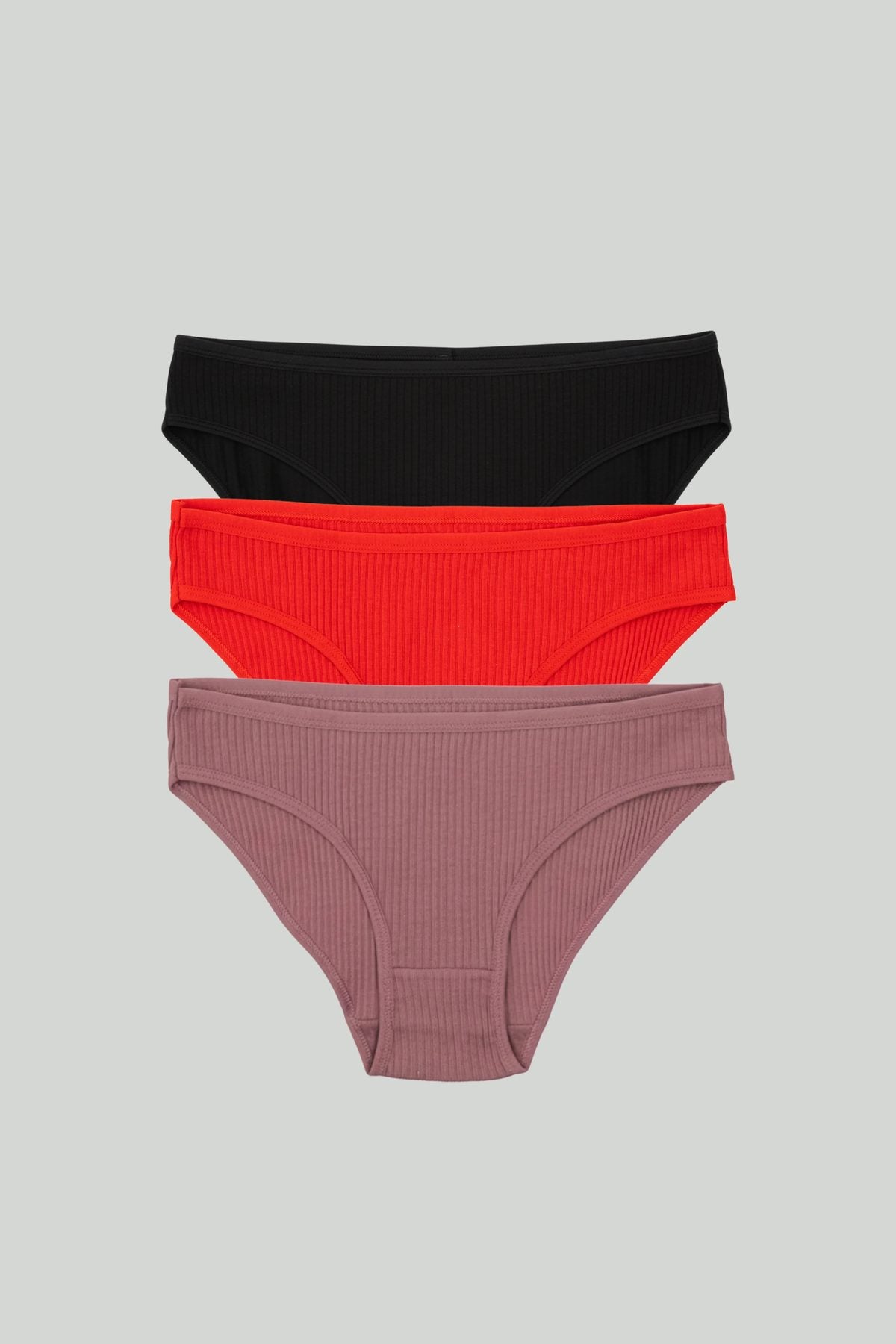 3-Pack Ribbed Cotton Briefs – Color Mix Set - epoché