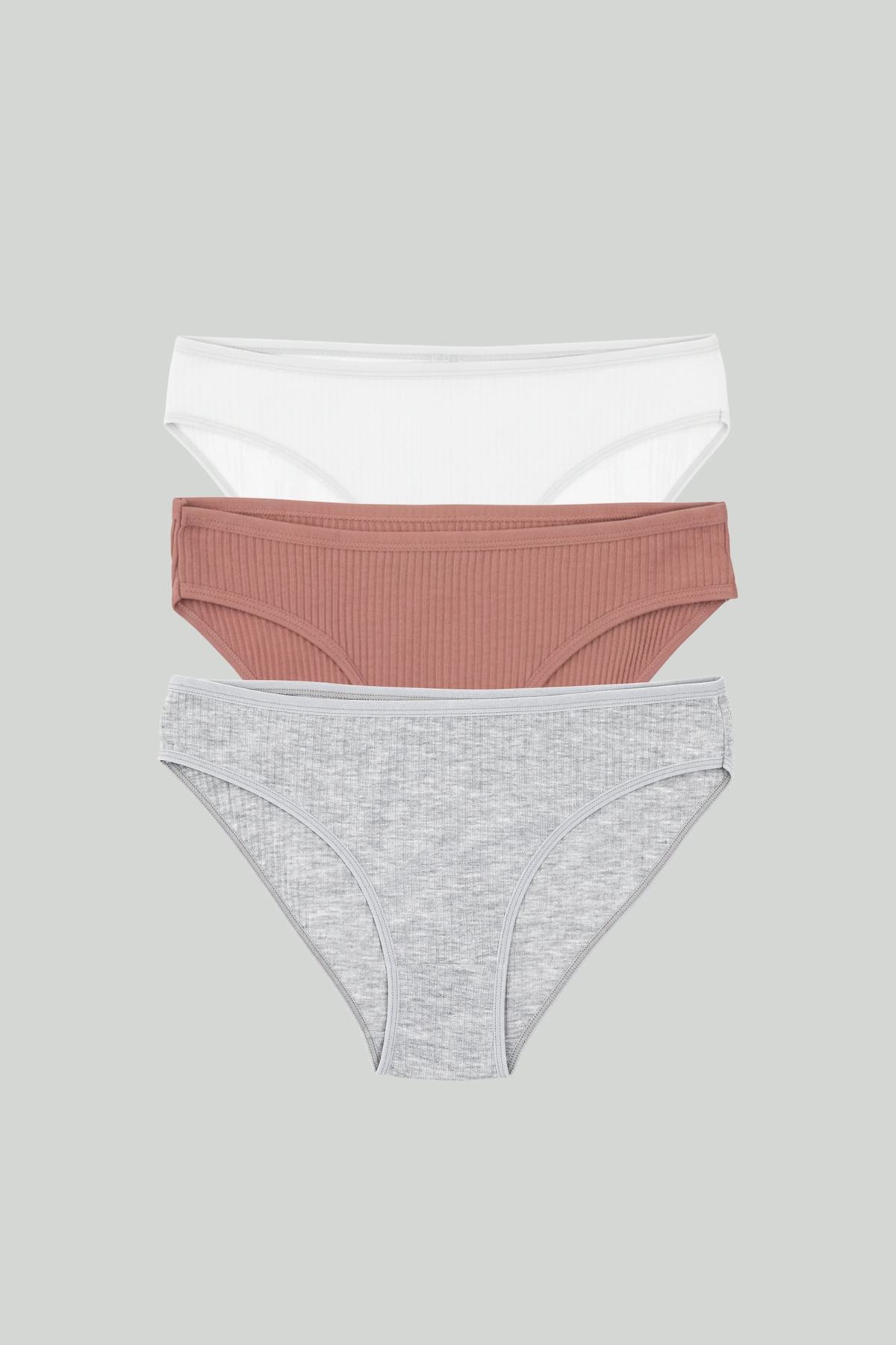 3-Pack Ribbed Cotton Briefs – Essential Mix - epoché