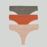 3-Pack Cotton Thongs - Nature Set - epoché
