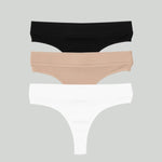 3-Pack Cotton Thongs - Essential Neutrals - epoché