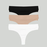 3-Pack Cotton Thongs - Essential Neutrals - epoché