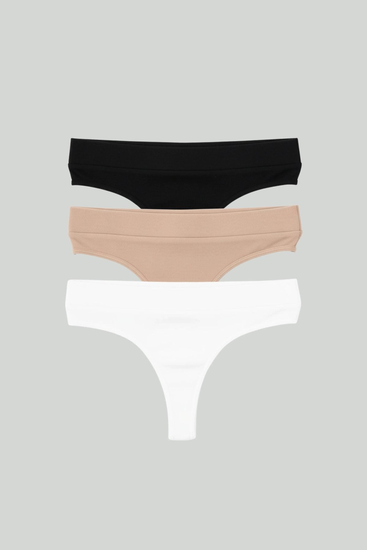 3-Pack Cotton Thongs - Essential Neutrals - epoché